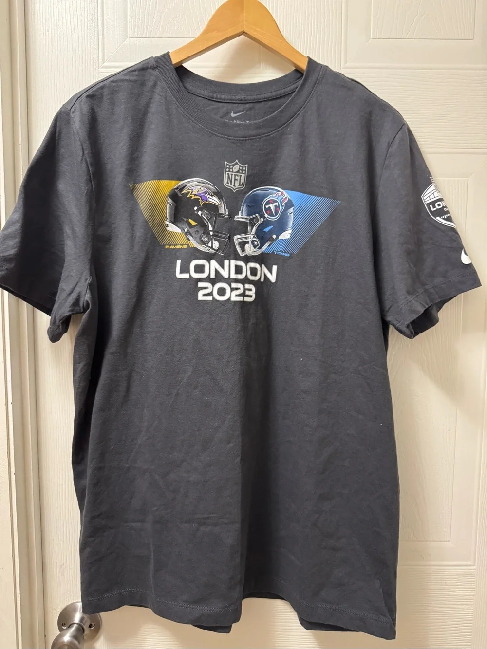 Nike Black London 2023 Ravens vs Titans Graphic Tee